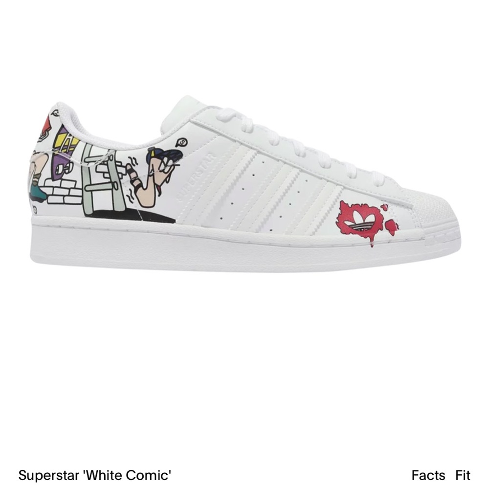 Adidas Superstar Originals Comic White Sneaker GW5782 Size 9.5M 11W